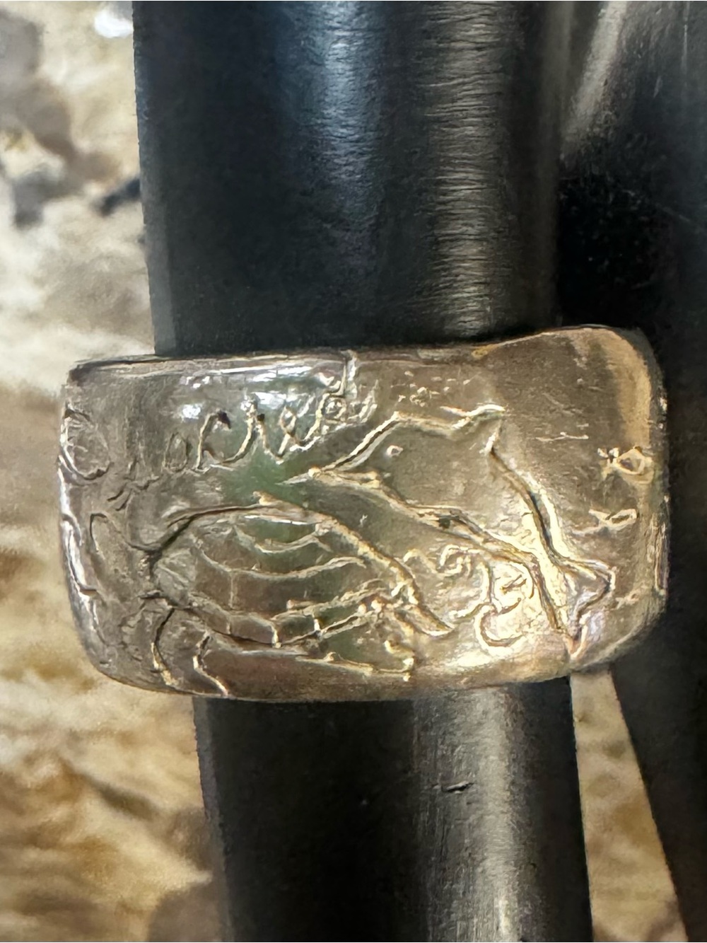 Jes MaHarry Ocean Life Handcrafted Wide Engraved Sterling Silver Ring